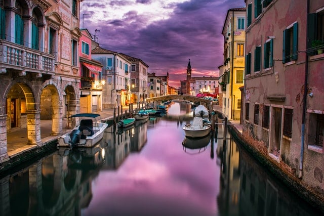 Venice Italy Canal at night
